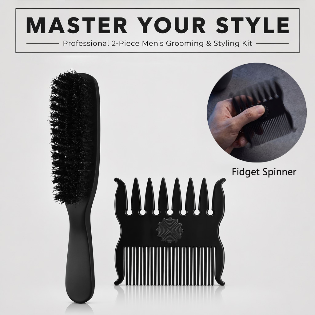 Men'S Grooming Hairstyles - 1/2 Adet Saç Şekillendirme Tarağı Seti